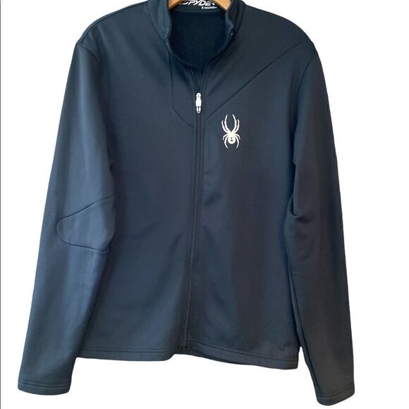 Spyder Men’s S Black Zipper Thick Long Sleeve Pocket Outdoor Pullover Jacket - Picture 1 of 8